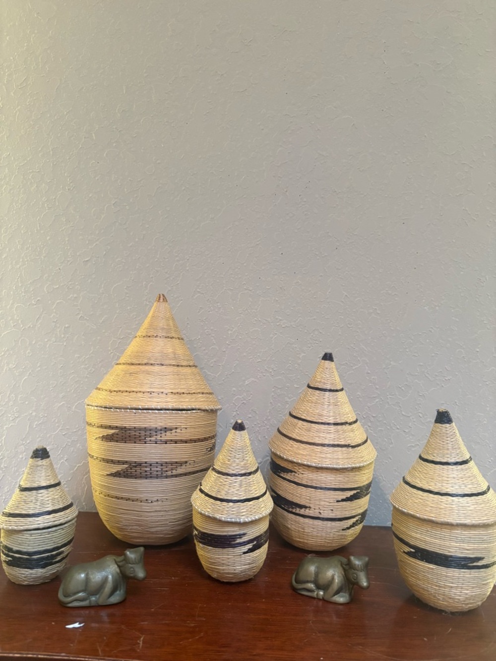 Vintage Wicker Nesting Bowls